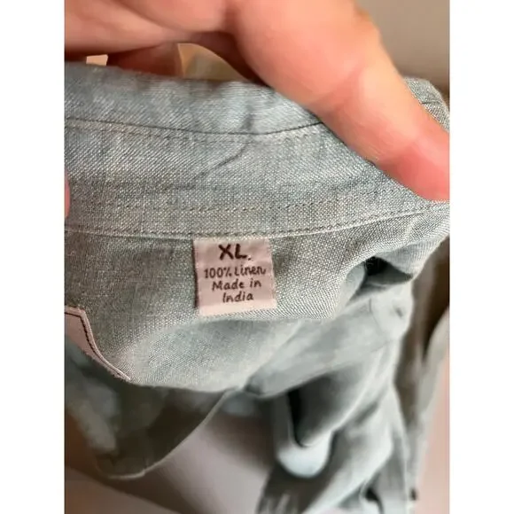 100% Linen Long Sleeve Shirt XL - Picture 4 of 7